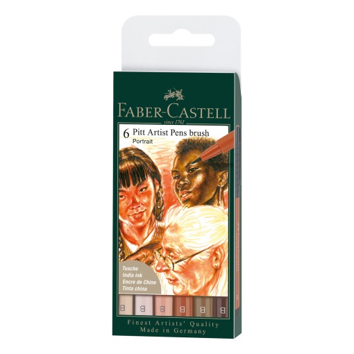 Marcador FABER-CASTELL Pitt Artist Pen retrato sortido - 6 unidades