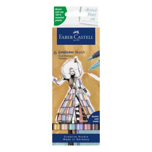 Brush pen FABER-CASTELL Goldfaber Sketch moda 2 pontas set sortido - 6 unidades