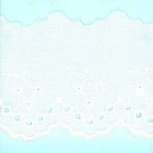 Fita de tecido bordado HILOGAR Batista Amelie branco 50mm 000 (metro)