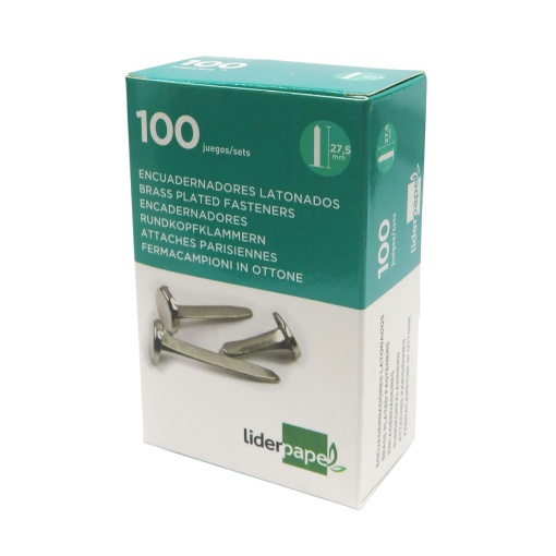 Ataches nº 6 27,5mm Liderpapel - 100 unidades