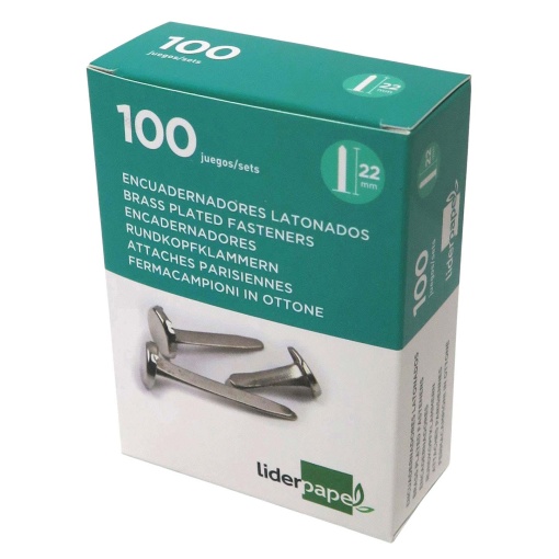 Ataches nº 4 22mm Liderpapel - 100 unidades