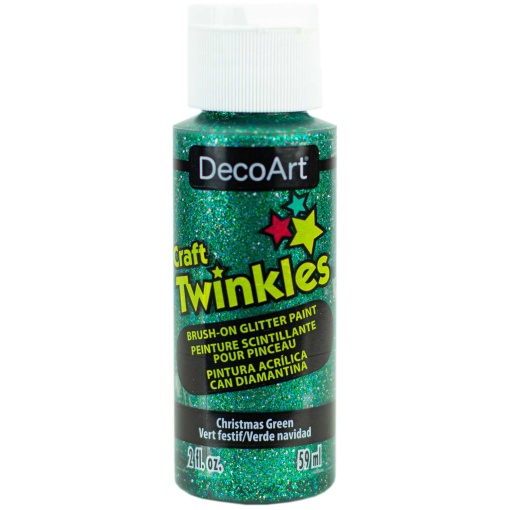 Tinta DECOART CRAFT Twinkles Glitter Verde Natal 59ml DCT4-3
