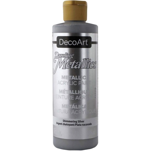 Tinta DECOART Dazzling Metallics Prateado Cintilante 236ml DAO70-9