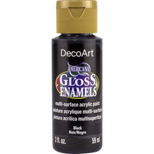 Tinta DECOART AMERICANA Gloss Enamels para Vidro Preto 59ml DAG67-30
