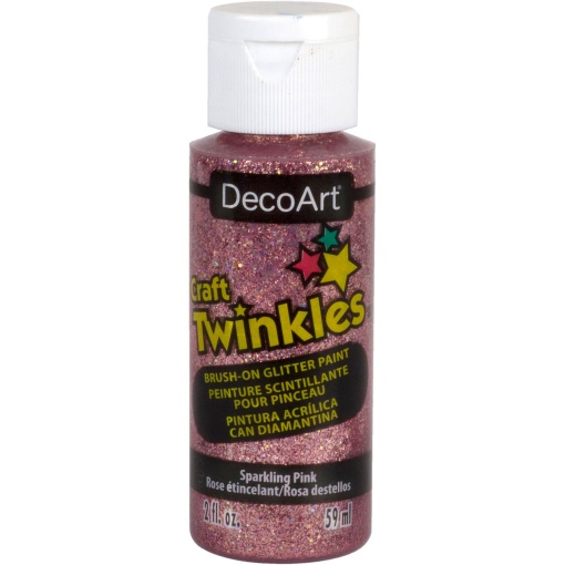 Tinta DECOART CRAFT Twinkles Glitter Rosa Cintilante 59ml DCT19-3