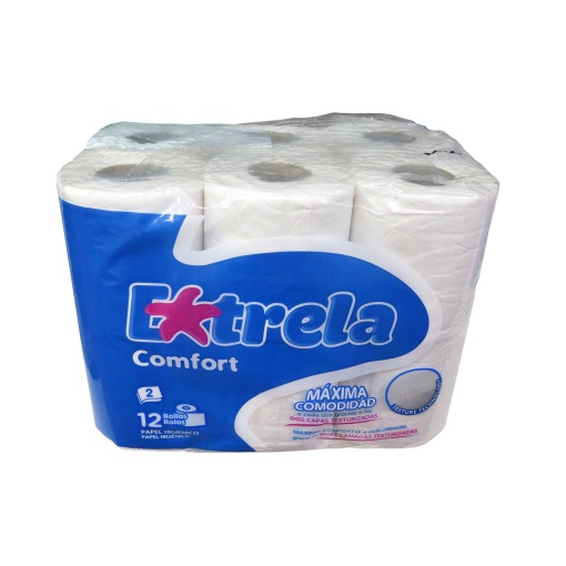 Papel Higiénico 2 Folhas 13 Metros Estrela Comfort Resistant 12 rolos