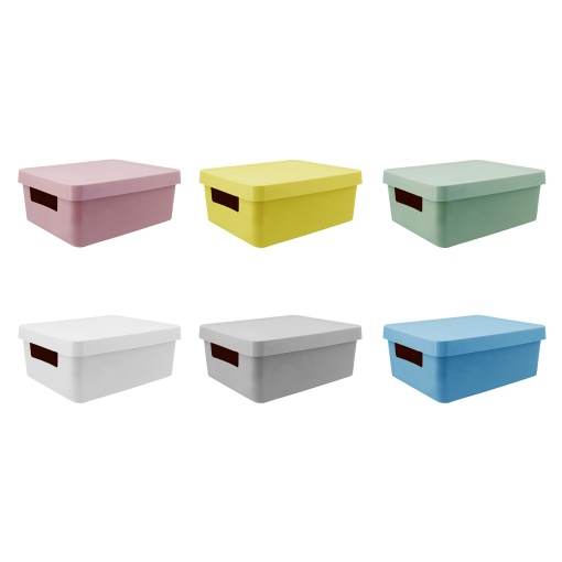 Caixa multiusos KOZZI Mimo 3 litros com tampa 25x17,5x10,5cm cores sortidas