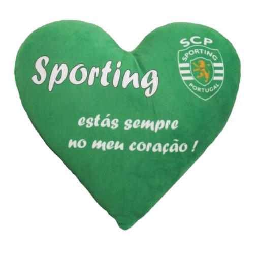 Almofada coração Sporting "Estás sempre no meu coração" 35cm
