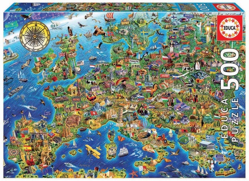 Puzzle EDUCA 500 peças Mapa da Europa
