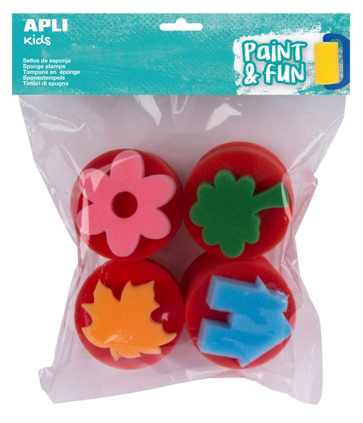 Carimbo de Esponja JUMBO APLI Kids (4 unidades)