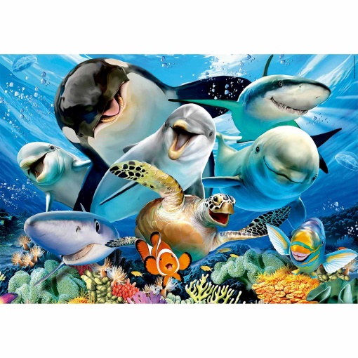 EDUCATIONAL 100-piece puzzle - underwater selfie