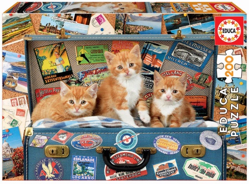 Puzzle EDUCA 200 peças Gatinhos Viajantes