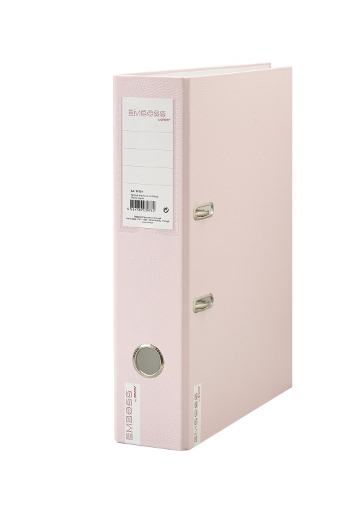 Pasta de Arquivo ANCOR EMBOSS A4 Comercial lombada de 80mm 2 Argolas Rosa Pastel