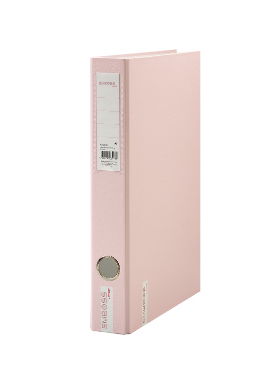 Pasta de Arquivo ANCOR EMBOSS A4 Comercial lombada de 40mm 2 Argolas Rosa Pastel