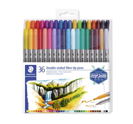Marcador STAEDTLER Marsgraphic 3200 2 pontas 36 cores