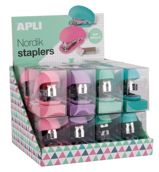 Agrafador APLI Nordik 24/6 12 folhas Sortido