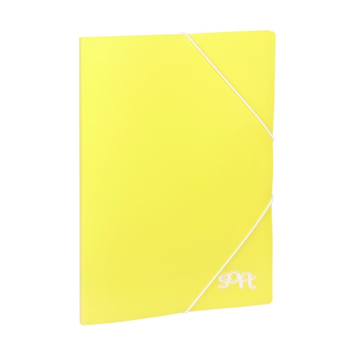 Portefólio CARCHIVO Soft A4 Folio com Elástico 20 Bolsas Amarelo Pastel