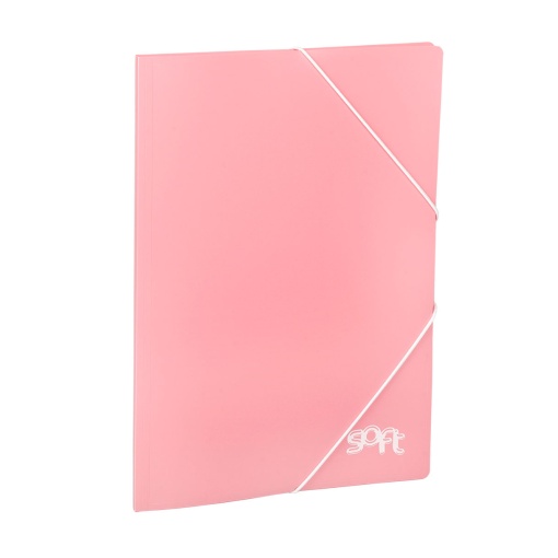 Portefólio CARCHIVO Soft A4 Folio com Elástico 30 Bolsas Rosa Pastel