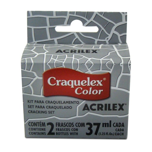 Kit Craquelador ACRILEX Prateado Metalizado 202 37ml