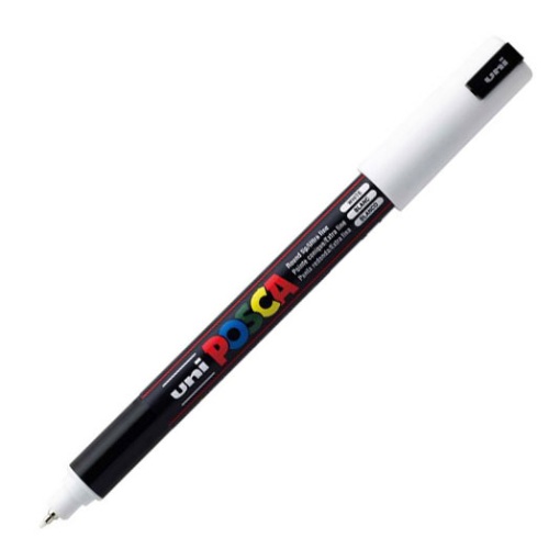 Marcador UNI Posca Pc-1mr extra fino 0,7mm branco 01