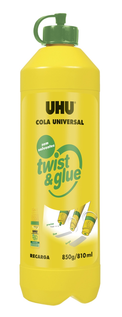 Cola Universal UHU Twist & Glue Recarga Sem Solventes 810ml