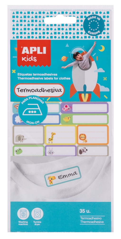 Etiquetas Termoadesivas APLI Kids para Têxtil 35 unidades