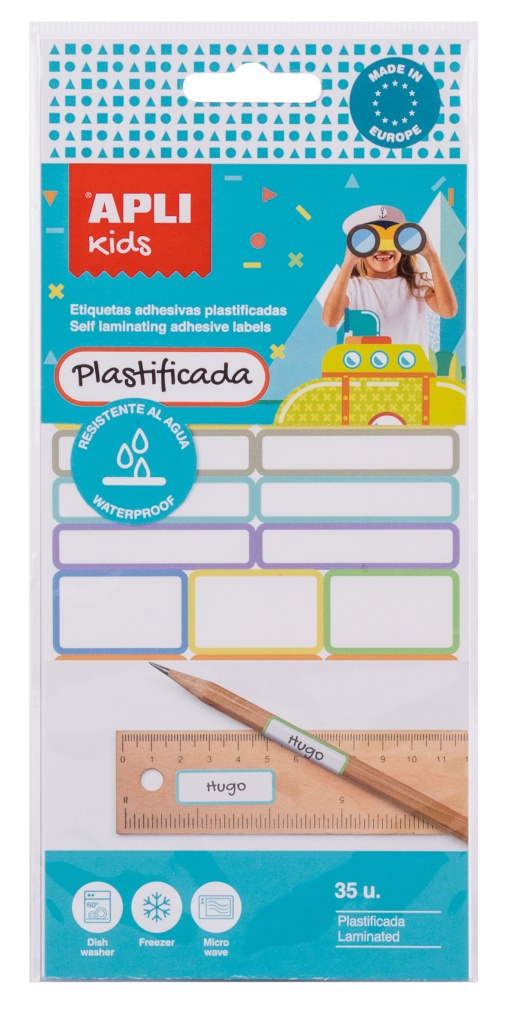 Etiquetas Adesivas Plastificadas APLI Kids 35 unidades