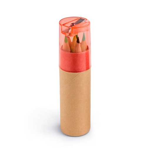 Lápis de Cor com Afia Vermelho com 6