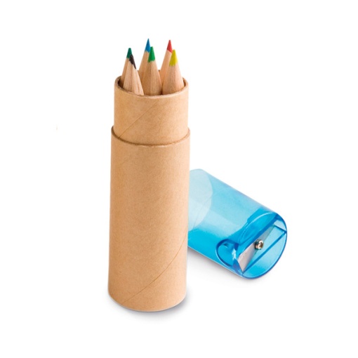 Lápis de Cor com Afia Azul com 6