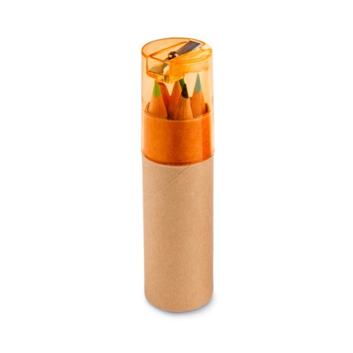 Lápis de Cor com Afia Laranja com 6