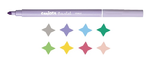 Canetas de Feltro CARIOCA Pastel com 8