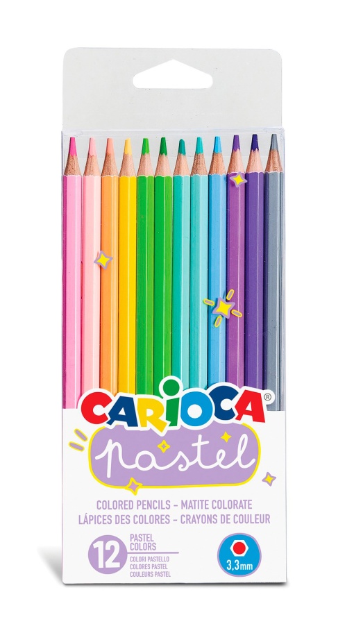 Lápis de Cor CARIOCA Pastel com 12
