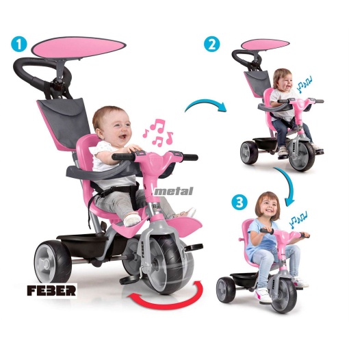 Triciclo Baby Plus Music rosa FEBER Famosa