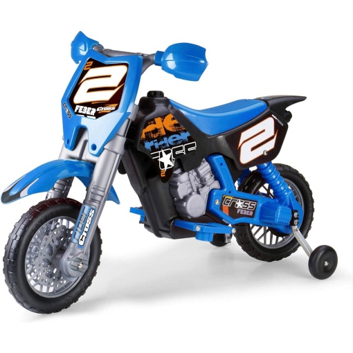 Mota elétrica FEBER CROSS 6V azul + capacete FAMOSA