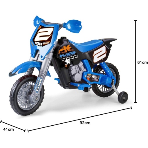 Mota elétrica FEBER CROSS 6V azul + capacete FAMOSA