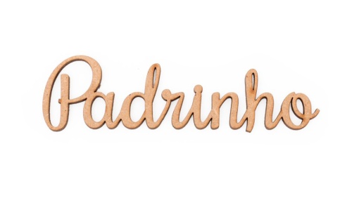 Palavra de Madeira Padrinho 10,6x3x0,3cm