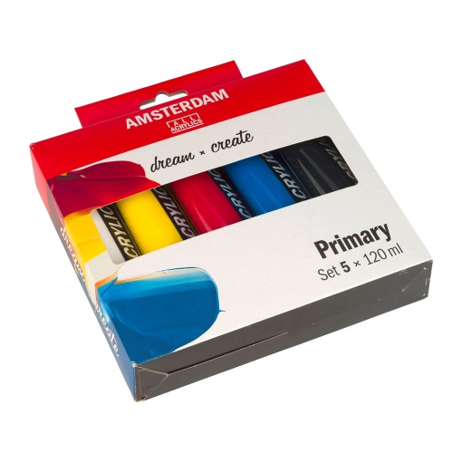 Tinta Acrílica AMSTERDAM 5 Cores 5x120ml