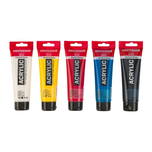 Tinta Acrílica AMSTERDAM 5 Cores 5x120ml