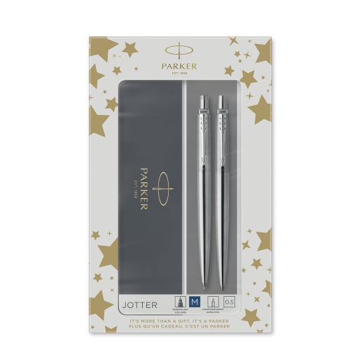 Conjunto PARKER Jotter esferográfica e lapiseira inox Ct