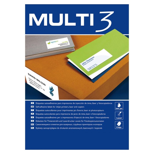 Etiquetas A4 99,1x38,1mm Branco 100 folhas 1400 unidades MULTI 3