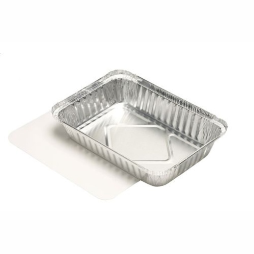 Taça de Alumínio Descartável com Tampa 800ml Rectangular (10 unidades) PAPSTAR