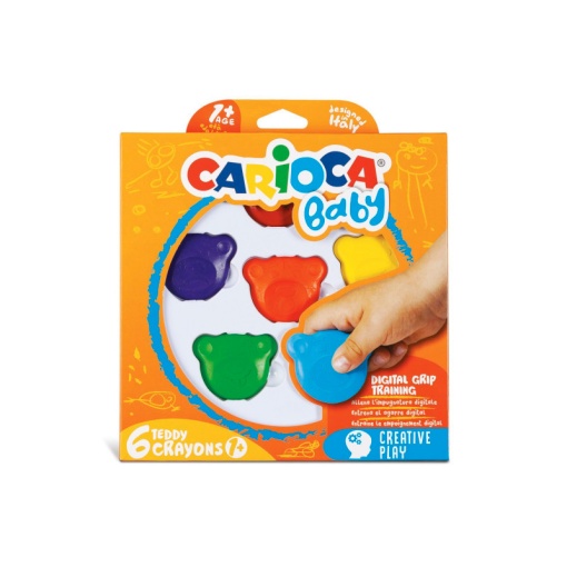 Lápis de Cera CARIOCA Baby Teddy com 6