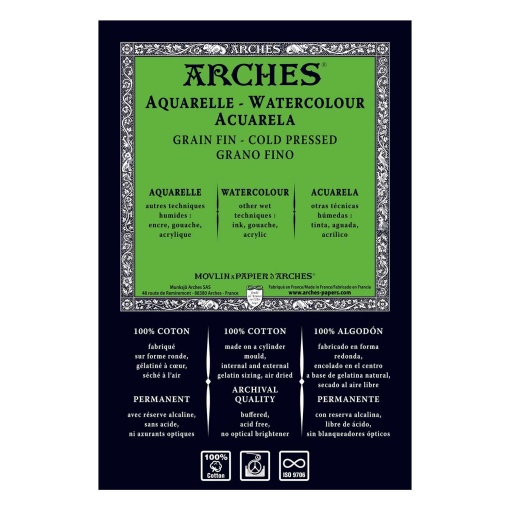 Papel Aguarela ARCHES Grão Fino 56x76cm 300g