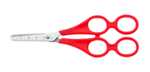 Tesoura Escolar Iniciação 18cm Pega Dupla WESTCOTT Vermelha