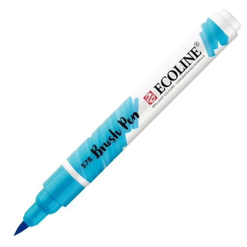 Brush Pen Aguarelável TALENS ECOLINE Azul Celeste Cian 578