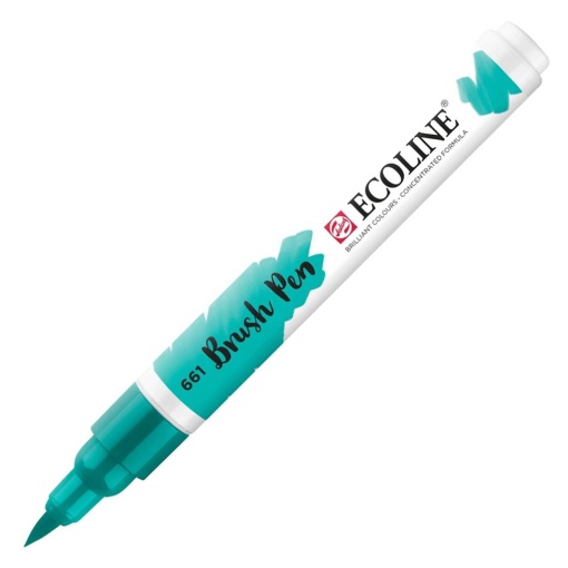 Brush Pen Aguarelável TALENS ECOLINE Verde Turquesa 661