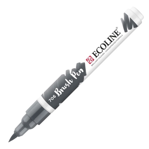 Brush Pen Aguarelável TALENS ECOLINE Cinzento Escuro 706
