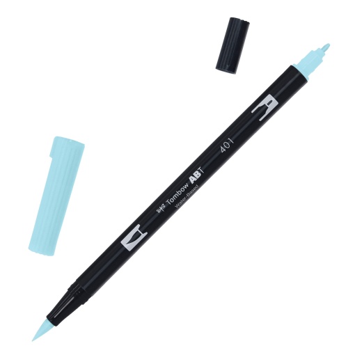 Brush Pen Aguarelável TOMBOW com 2 Pontas ABT-401 Azul Água
