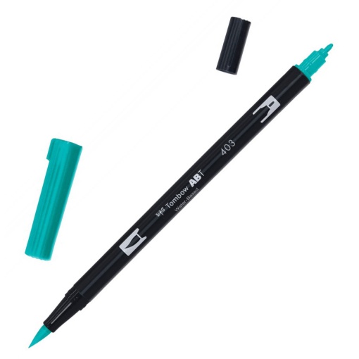 Brush Pen Aguarelável TOMBOW com 2 Pontas ABT-403 Azul Brilhante