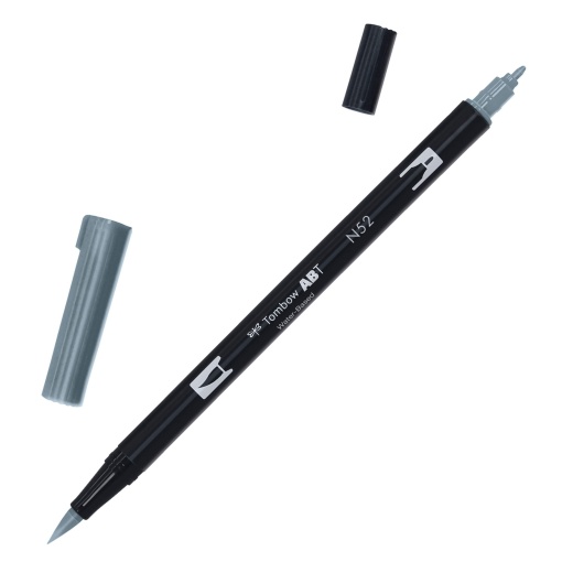 Brush Pen Aguarelável TOMBOW com 2 Pontas ABT-N52 Cinza Claro 8